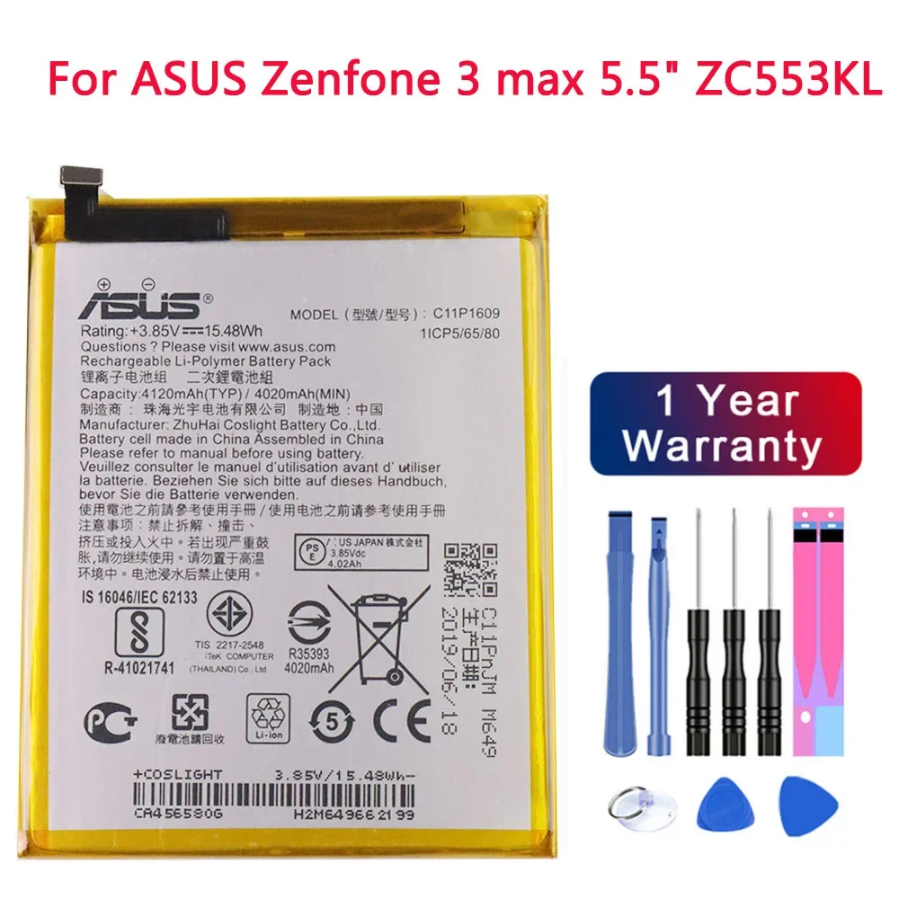 ASUS Original High Capacity C11P1609 4120mAh Battery For ASUS Zenfone 3 max 5.5\