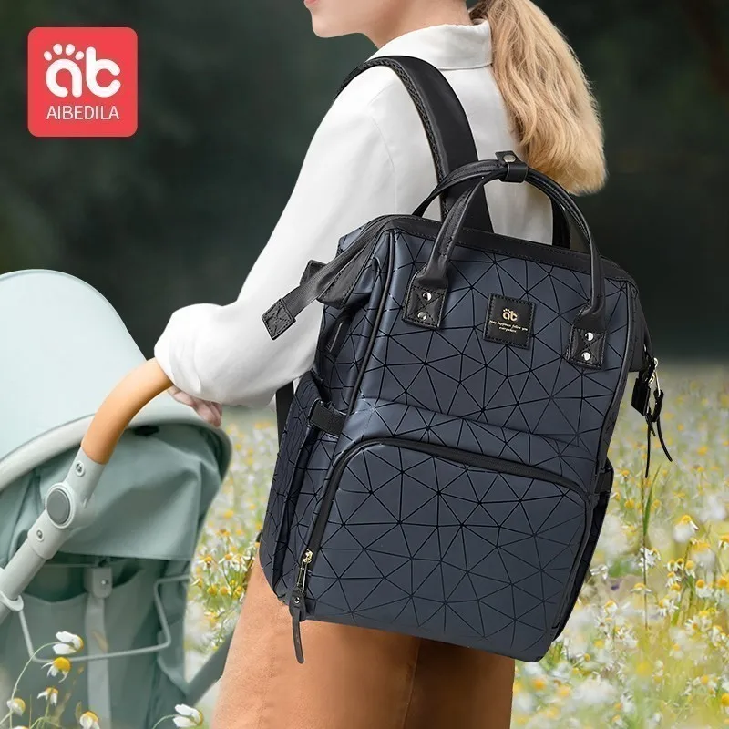 AIBEDILA-bolsa impermeable para mamá, mochila de gran capacidad con USB para bebé, bolso de salida para mamá, bolsas de bebé para mamá, pañal