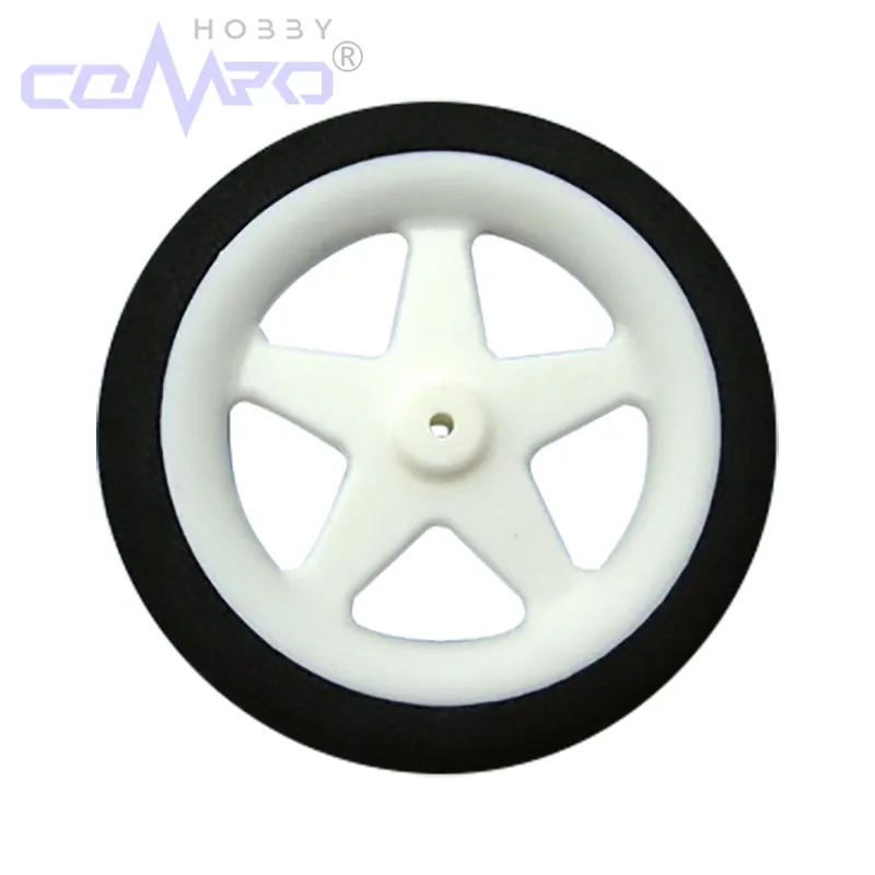 Roues en éponge légère pour train d'atterrissage, diamètre 55-76mm, pneu Miniature à 5 rayons pour modèle d'avion RC à aile fixe en mousse KT, 2 pièces