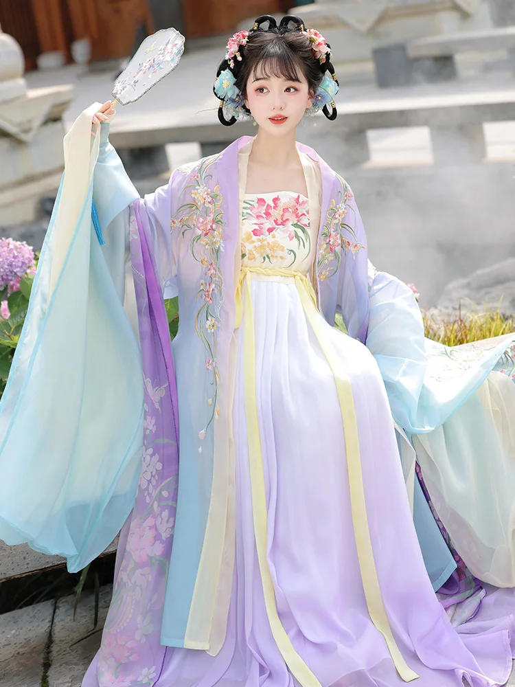 

Tang Dynasty Original Hanfu Embroidery Ancient Costume Spring/Summer Chinese Style Women Cosplay Costume 2025 fashion Ancient
