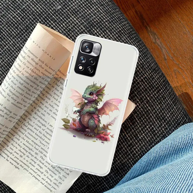 Cute Mythical Dragon Phone Case For Xiaomi Redmi Note 11 11S 11T 5G 11E 10S 10 12S 12 Pro Plus 9S 9T 9 8T 8 7 6 5 Capa Coque Fun