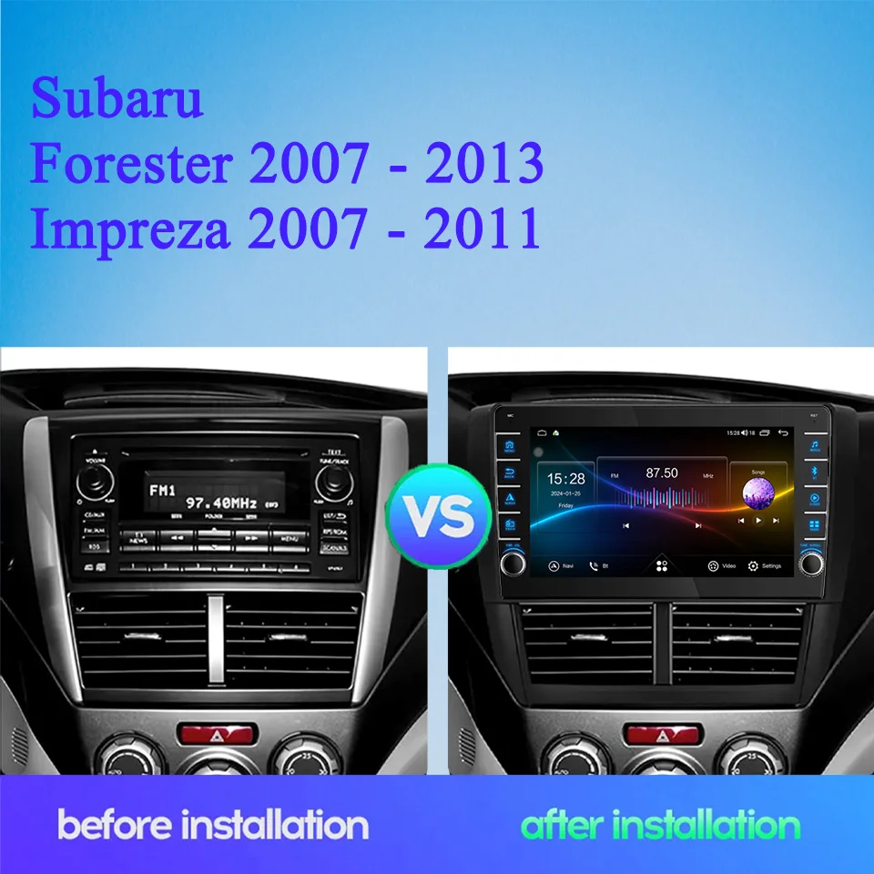8G+128G 8Core Android 14 Car Radio Stereo Audio Multimedia DVD Player HU For Subaru Forester Impreza 2007 - 2013 Auto Carplay
