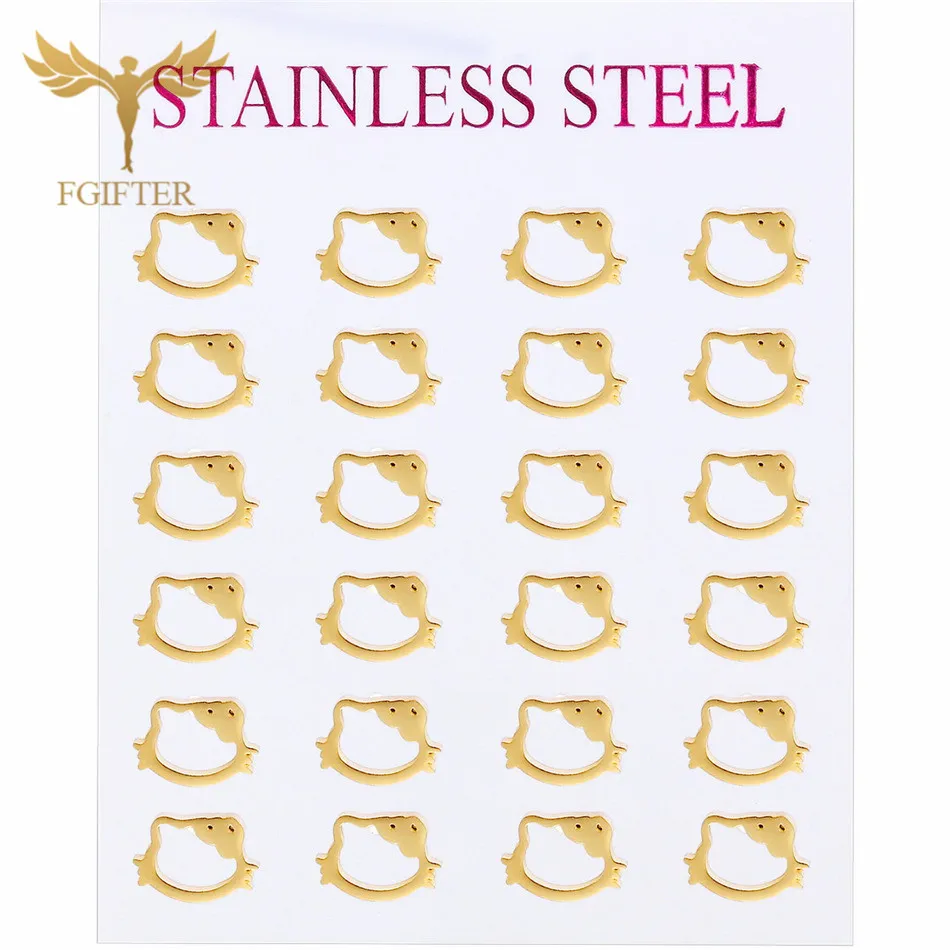 

12 Pairs Cute Animal Cat Earrings for Girls Kids Women Stainless Steel Stud Earrings Set Jewelry For Resale Small Party Gifts