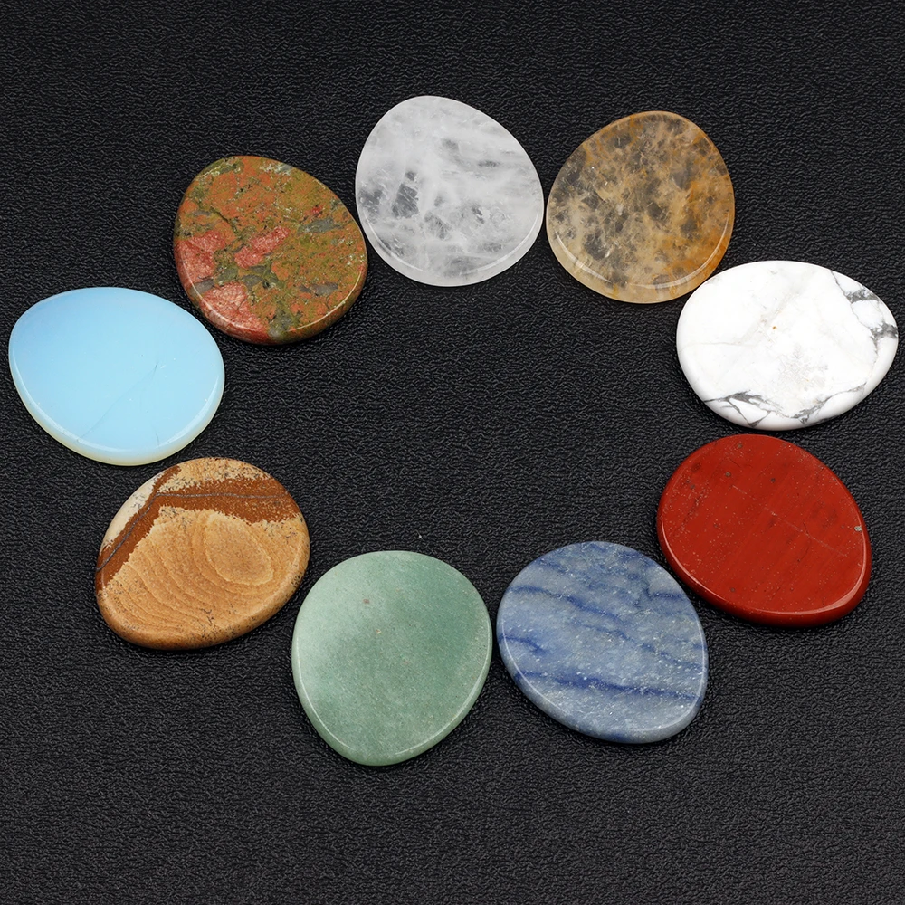 49mm Hand Carved Palm Stone -Teardrop Shape Crystal Healing Meditation Stone Worry Stone Big Size Gemstone Home Decor Souvenir