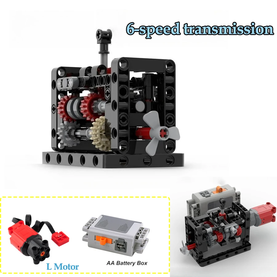 

MOC ручная 6-скоростная передача, технология, строительные блоки, совместимый двигатель, коробка передач в сборе, игрушки, кирпичи, подарки «сделай сам»