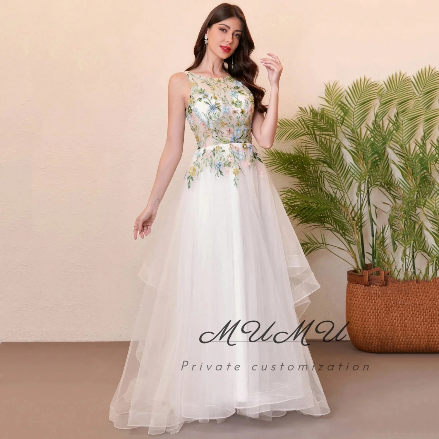 

MuMu Customized Платье Вечернее Luxury Party Dresses for Special Occasions فساتين سهرة White Prom Dress Women's Evening Dress