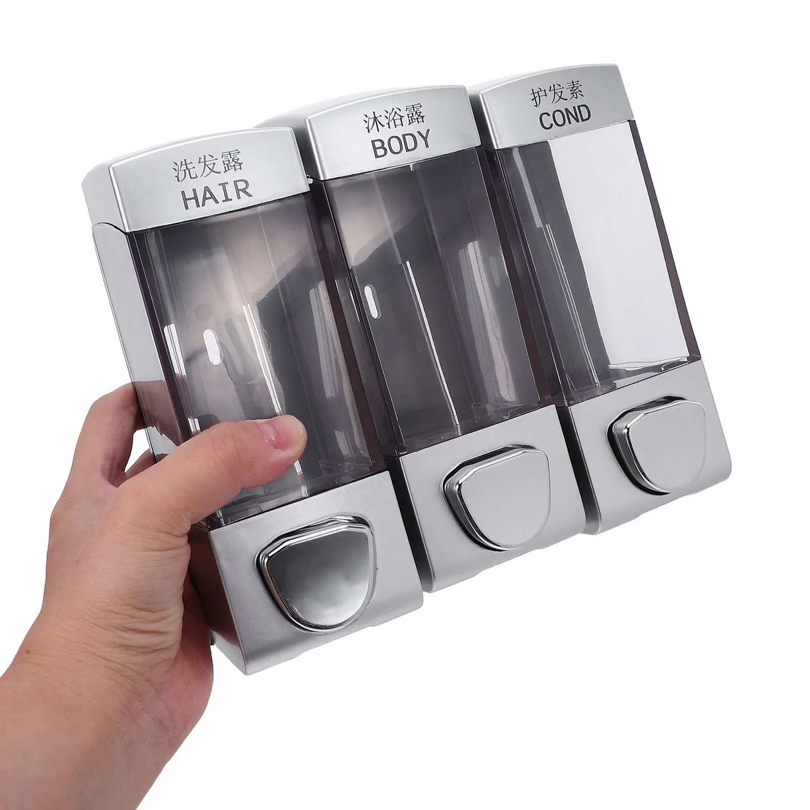 

Wall-Mounted Soap Gel Dispenser Three Outlets Shampoo Conditioner Pump Shower Gel Pump Lotion Dispenser for Bathroom