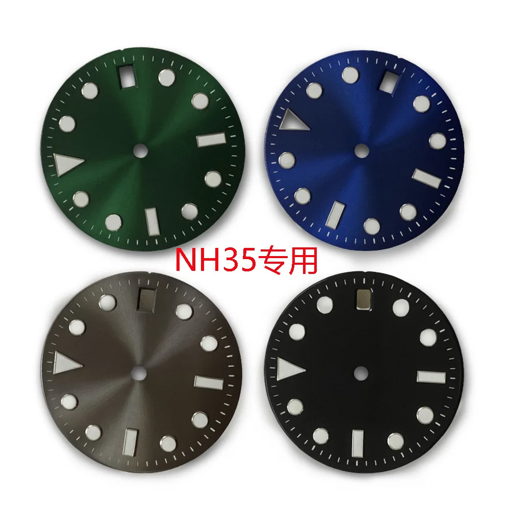 NH35 watch accessories 29mm dial, blue luminous light, suitable for Japanese NH35 movement