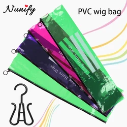 Portable Wig Storage Bags For Multiple Wigs 5Set Pvc Wig Bags With Zipper Waterproof Hair Extension Packaging Bag Plastic Holder