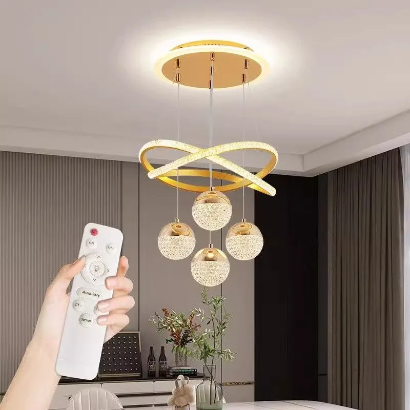 Modern Acrylic Imitation Crystal Chandelier Home Decor Dining Table Pendant Lamp Bedroom LED Indoor Lighting Living Room Lights