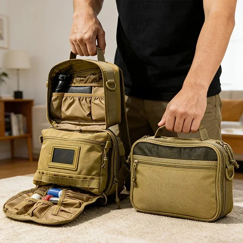 Tactical Oxford Storage Bag for Men, Multi-Purpose Large Capacity Equipment Pouch, Travel Toiletry Organizer for Short Trips