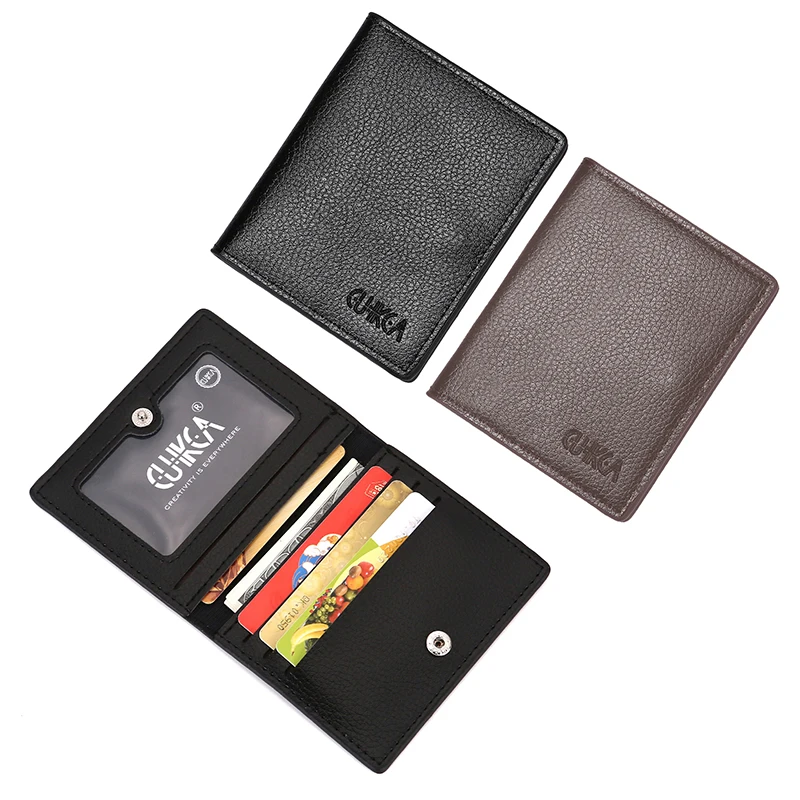 

Fashion Men Short Wallet Pu Leather Lychee Pattern Mini Multi Card Purse Driver's License Card Holder