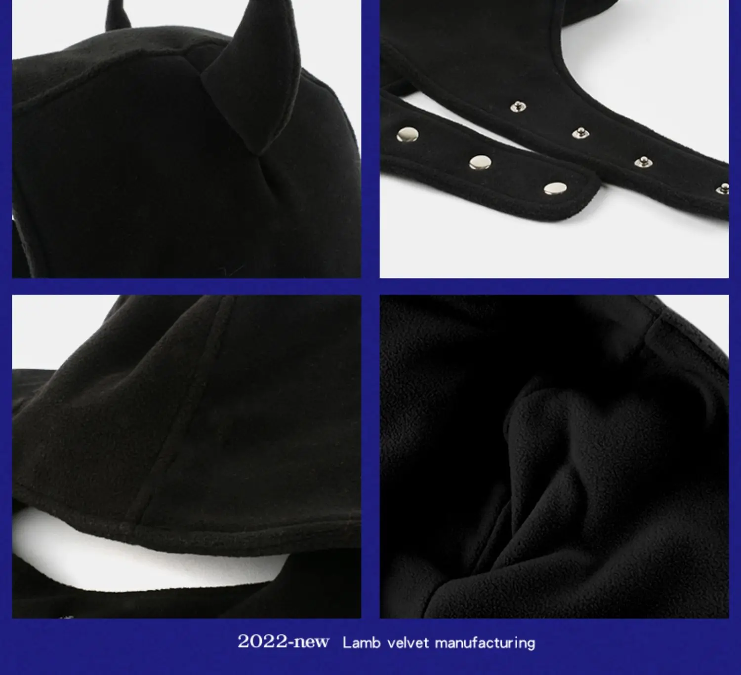 Japan Yabi Nette Teufel Ohren Kuh Horn Thunderbolt Hut Frauen Herbst Winter Warme Wildleder Ohr Schutz Set Kopf Kappe Y2K Mützen – Detail 25