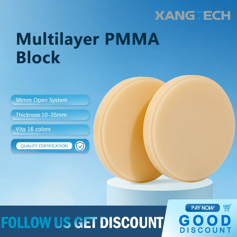98mm Cad/Cam Multilayer Pmma Blocks Resin Discs for Lab