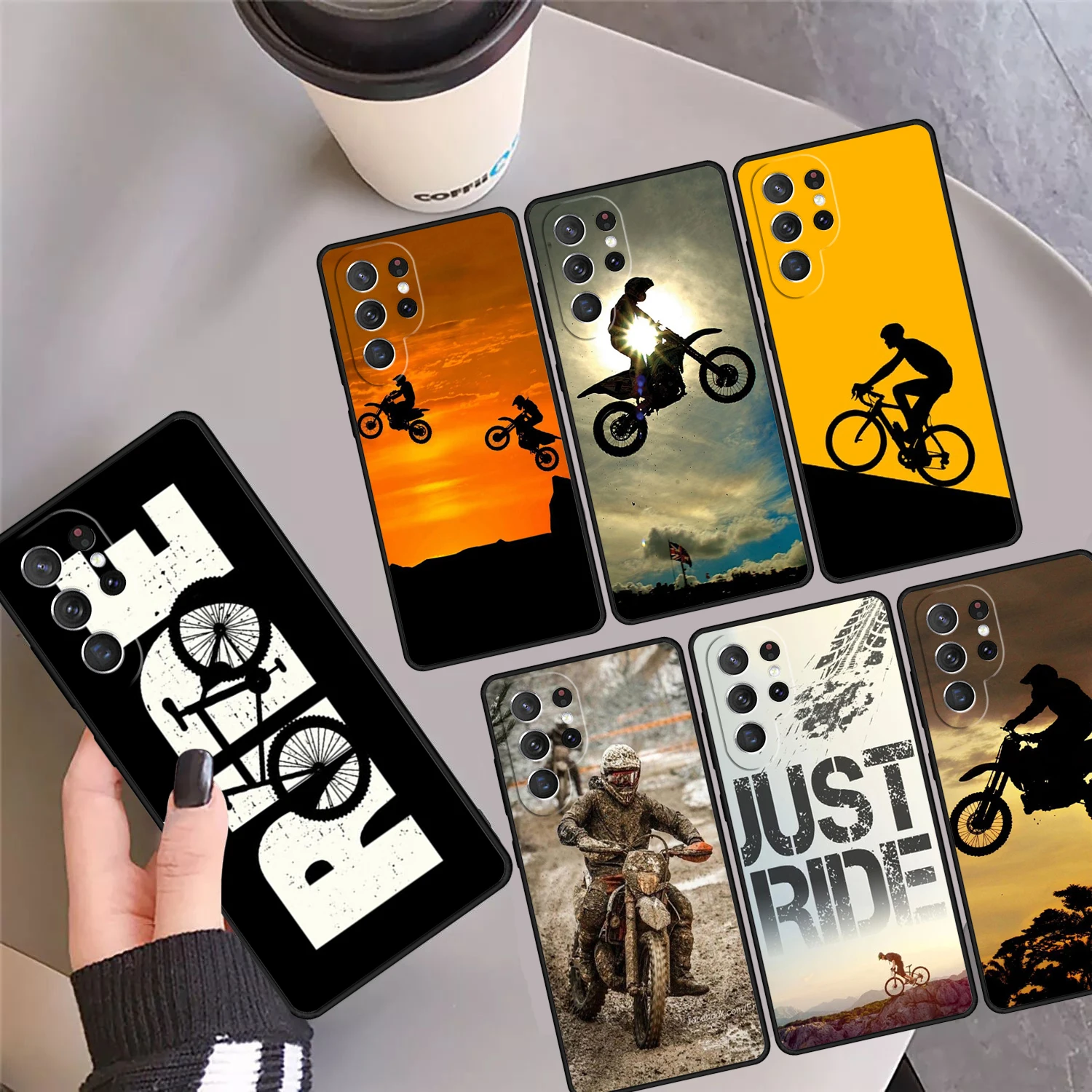 

Чехол для телефона с горным велосипедом MTB для Samsung Galaxy S24 S25 Ultra 23 S22 Plus S21 FE S20 Note 10 Pro Note 20