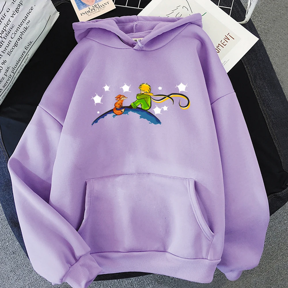 

Little Prince Fox Printing Hoodie Kawaii Cartoon Hoody Women Men Clothes Female Oversized Sweatshirts Unisex Graphic Pullovers