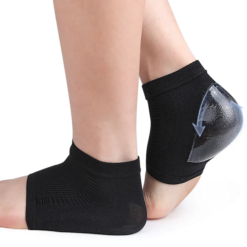 Heel Protector Mesh Gel Silicone Heel Socks Foot Cover Moisturizing Anti-wear Anti-dry Cracking Half Short Socks Heel Cover Pads