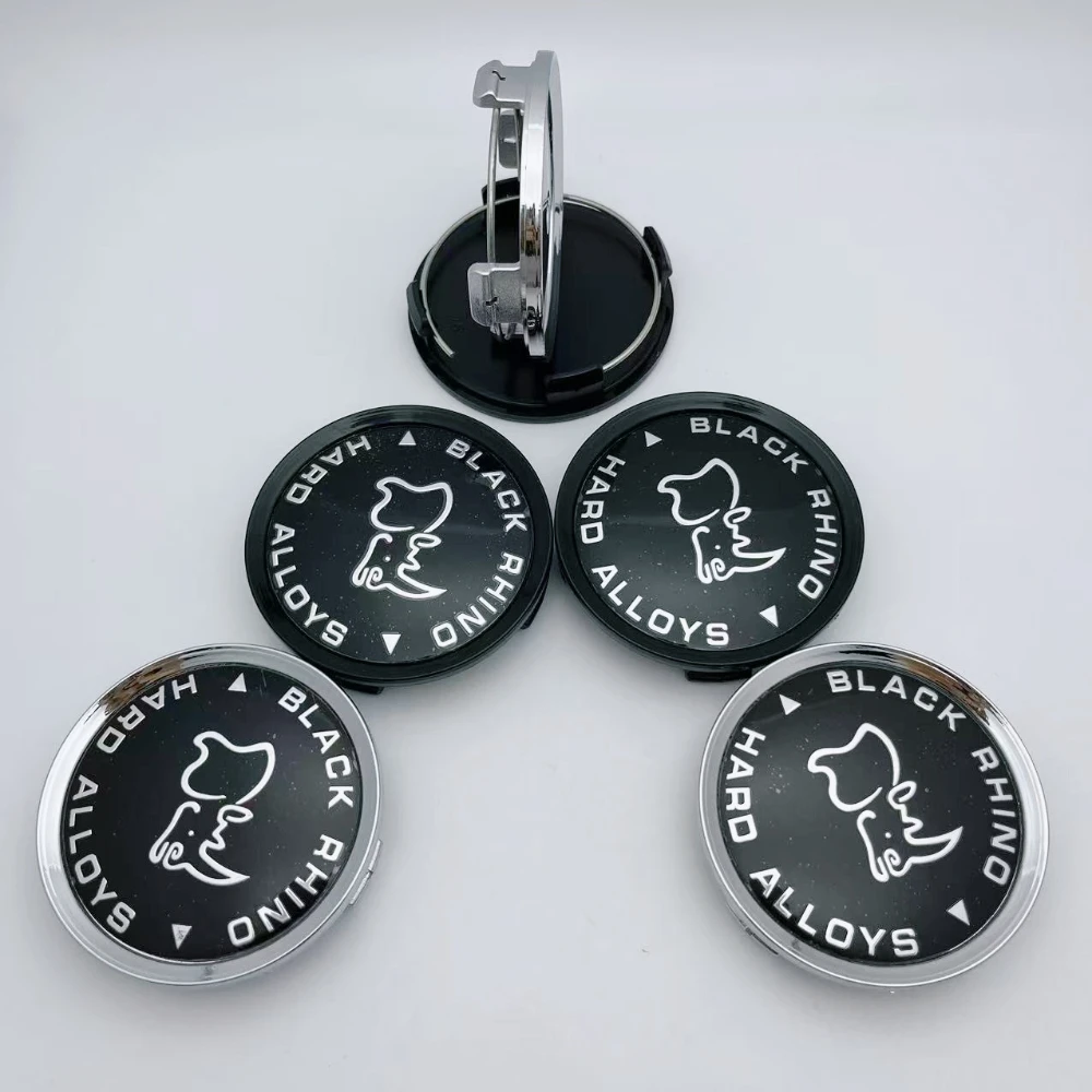 

4pcs 75mm Black Rhino Logo Emblem Car Wheel Center Caps Auto Rims Dust Cover Wheels Hub Cap Hubcaps Car Styling Accessories