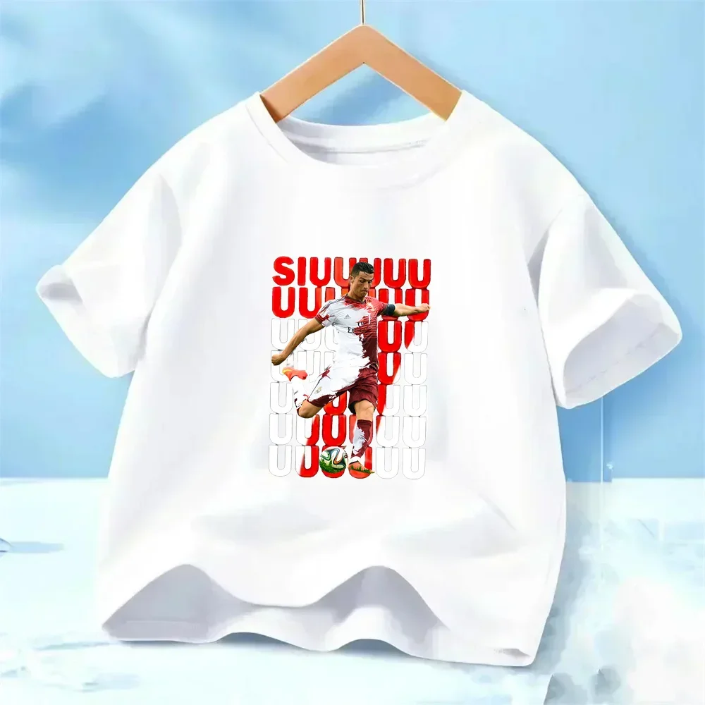 

Summer Short Sleeve Sport CR7 Cotton T Shirt for Teens Toddler Boy Tee Girl Tops Comfortable School Children Kid Fan Clothes