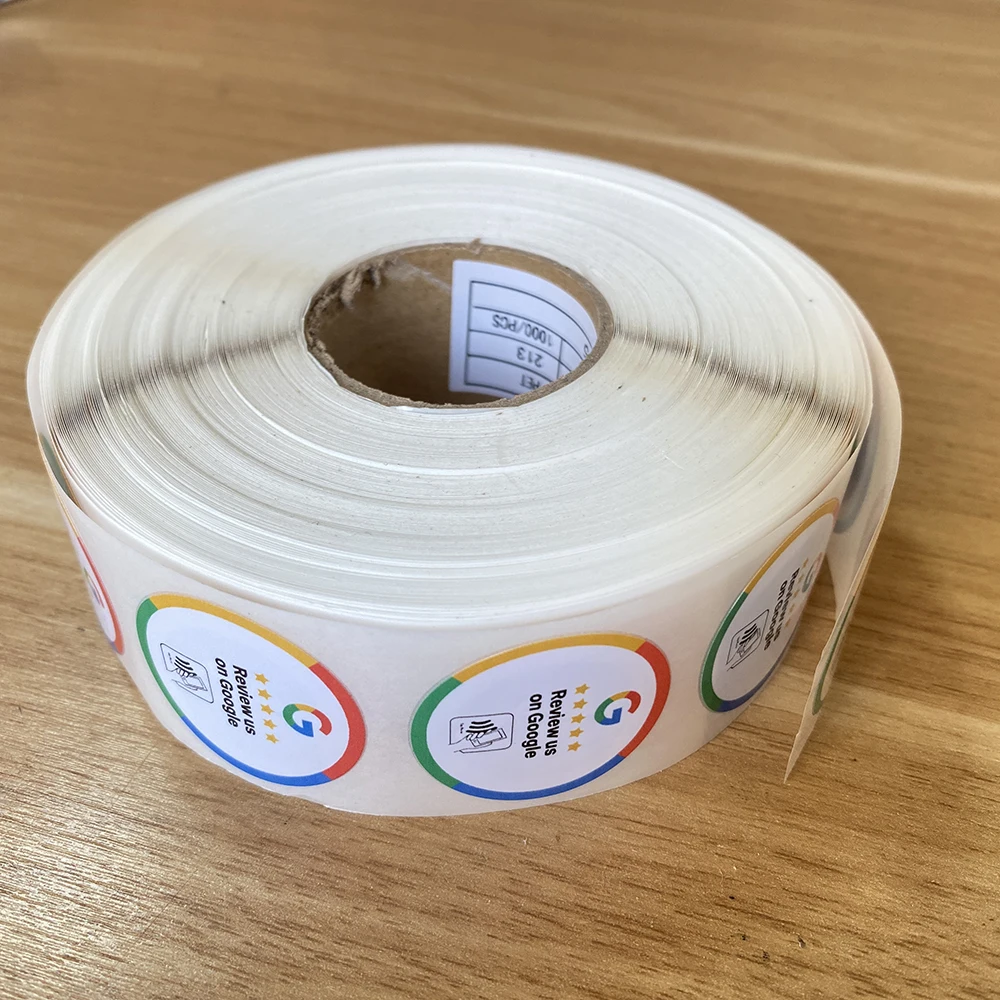 30mm Waterproof  Google Review Sticker 13.56Mhz NFC Tags NFC213 Review us on Google Stickers Adhesive Labels for NFC Phones