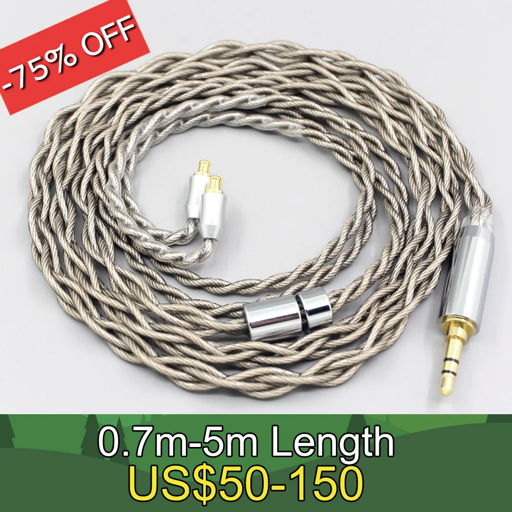 99% Pure Silver + Graphene Silver Plated Shield Earphone Cable For Audio Technica ath-ls400 ls300 ls200 ls70 ls50 e40 LN007940