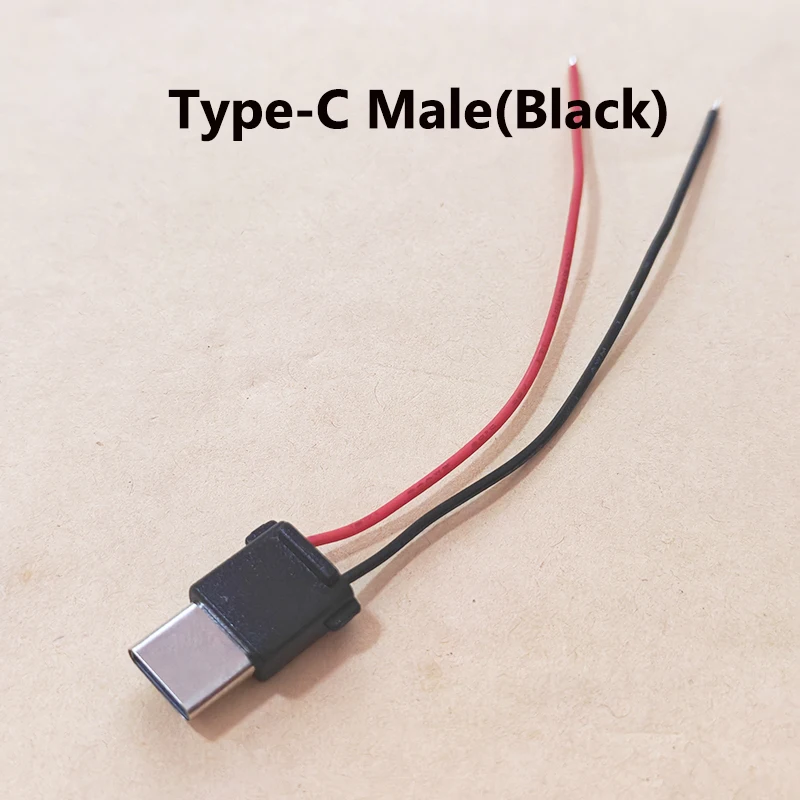 1/2/5PCS Type-C Male 2Pin Wired Connector Power Bank Dedicated 4Pin Waterproof Female Socket With Solder Wire For Electronics