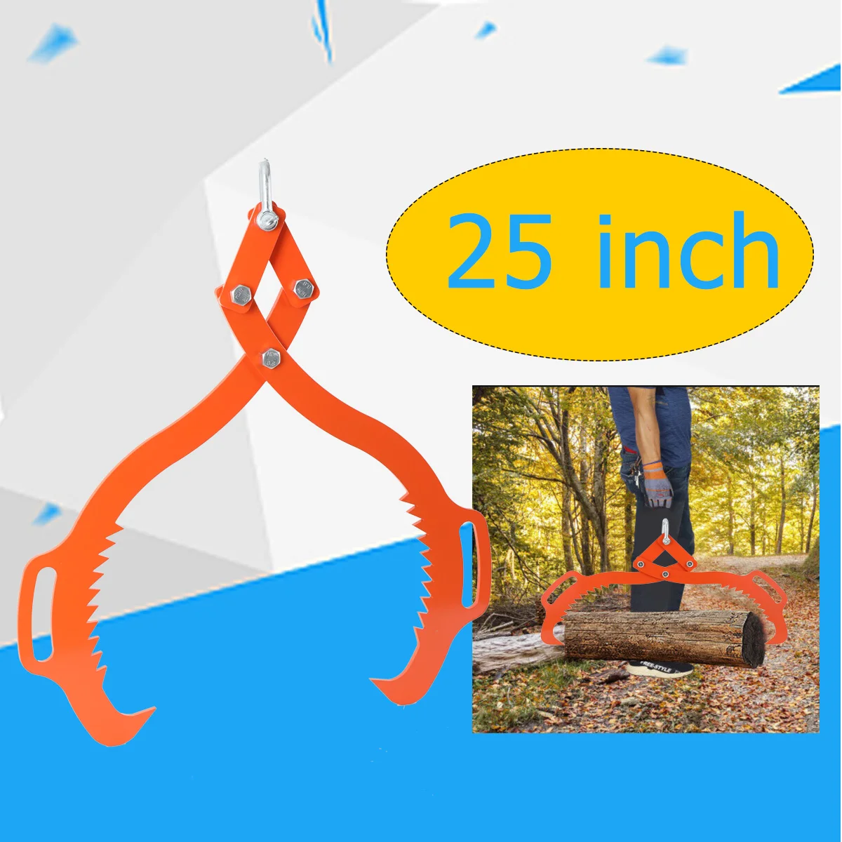 Timber Log Lifting Tongs: Heavy Duty Grapple Claw for Lumber Handling