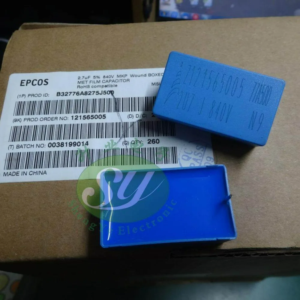 EPCOS 2.7uf 840v 2u7 275 Brand New 38mm Film Capacitor (Thickness: 19.3mm) B32776A8275J