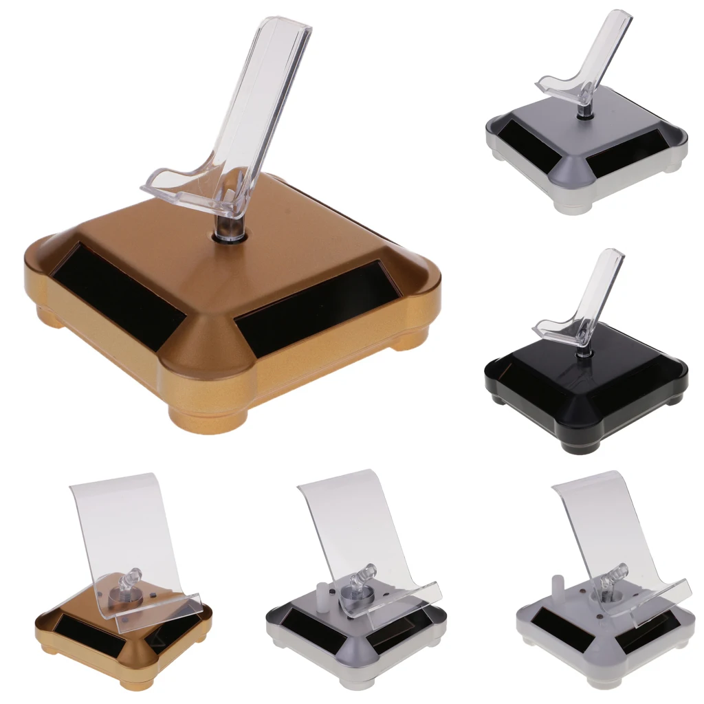 

Вращающаяся подставка на солнечной батарее, пластиковый поворотный стол, вращающийся держатель дисплея для ювелирных часов, розничная витрина