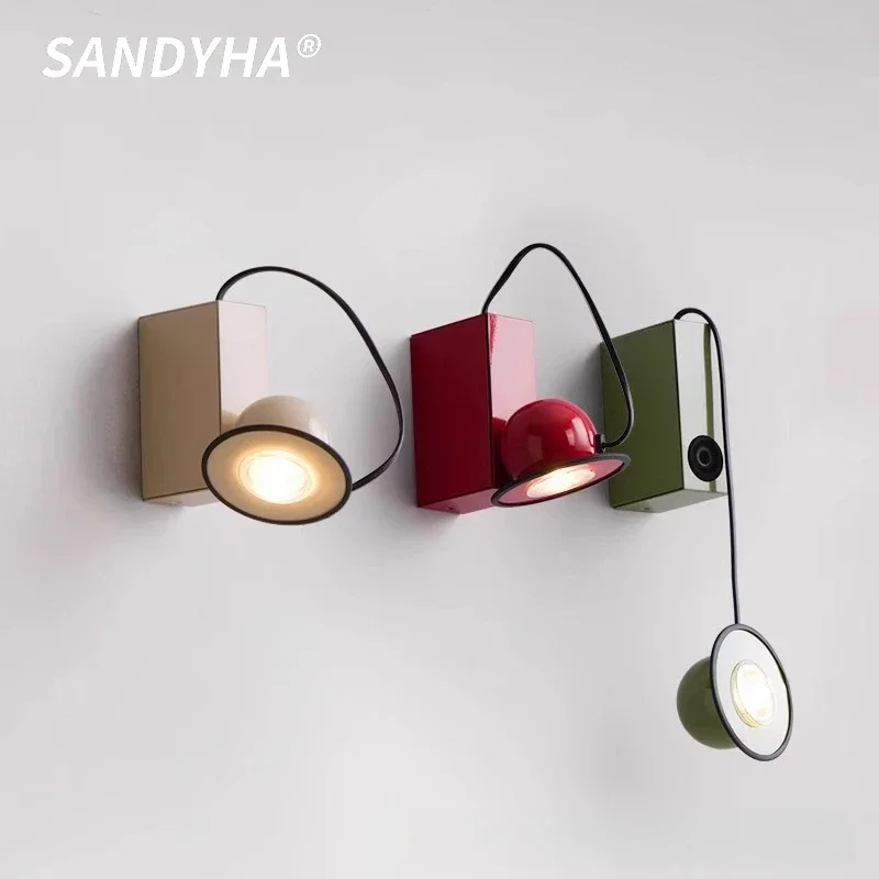 

SANDYHA Nordic Wall Lamp Magnetic Mini Bedlight LED Lighting Fixture for Artistic Decor In Bedroom Living Room Corridor Entrance