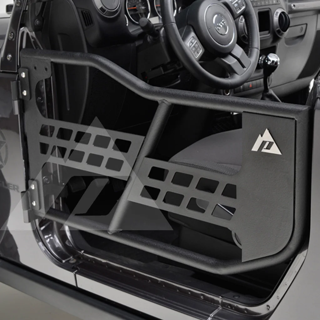 فولاذ أسود 2 باب نصف باب أنبوب الباب مع مرآة الرؤية الخلفية الجانبية لسيارة جيب لرانجلر Jk 2007-2017 J197