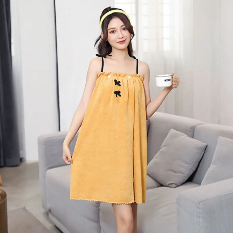 Women Absorbent Wearable Bath Towel Soft Mircofiber Swimming Beach Towel Blanket Sauna Shower Towel Suspenders Nightdress Dress