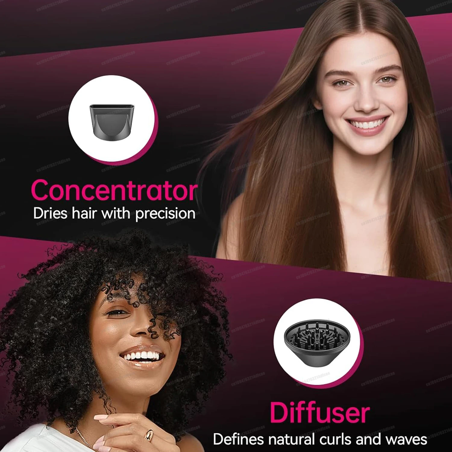 Super 1400W Ioni Asciugacapelli Vento caldo e freddo Controllo della temperatura Asciugacapelli liscio 2.7M Cavo ecadora Para Cabello con diffusore per lo styling