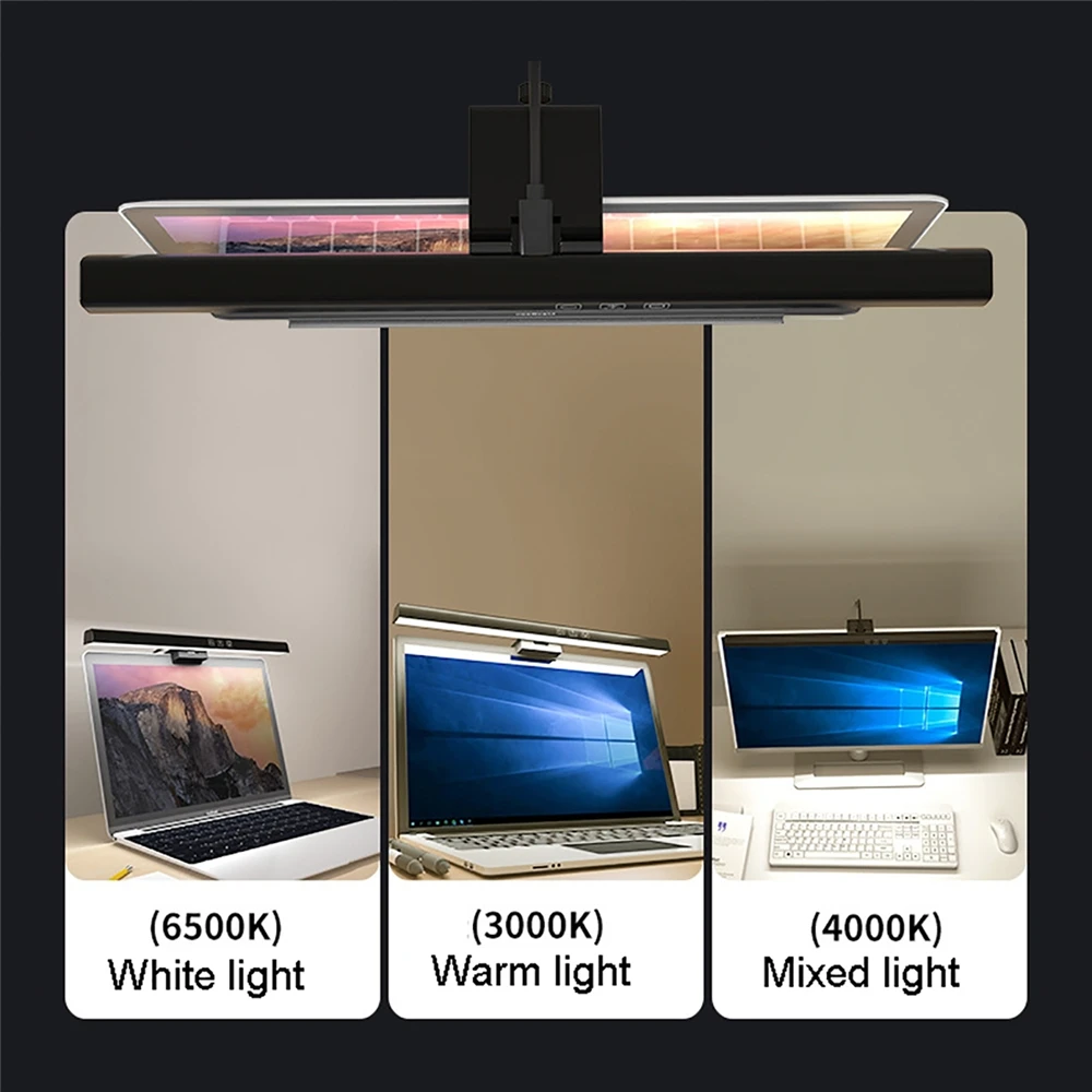 33/50cm computador portátil monitor de tela proteção para os olhos clipe de luz stepless escurecimento tela pendurado lâmpada mesa lâmpada leitura