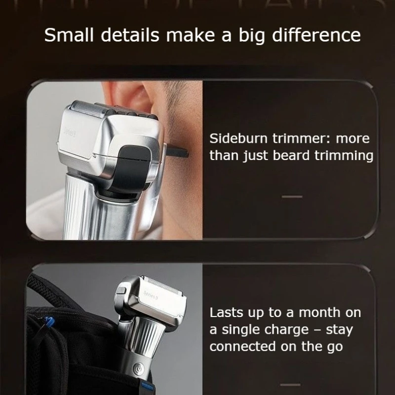 Komingdon 5-Blade Reciprocating Electric Shaver for Men, LED Display Waterproof  Rechargeable Razor with Pop-up Trimmer S9pro