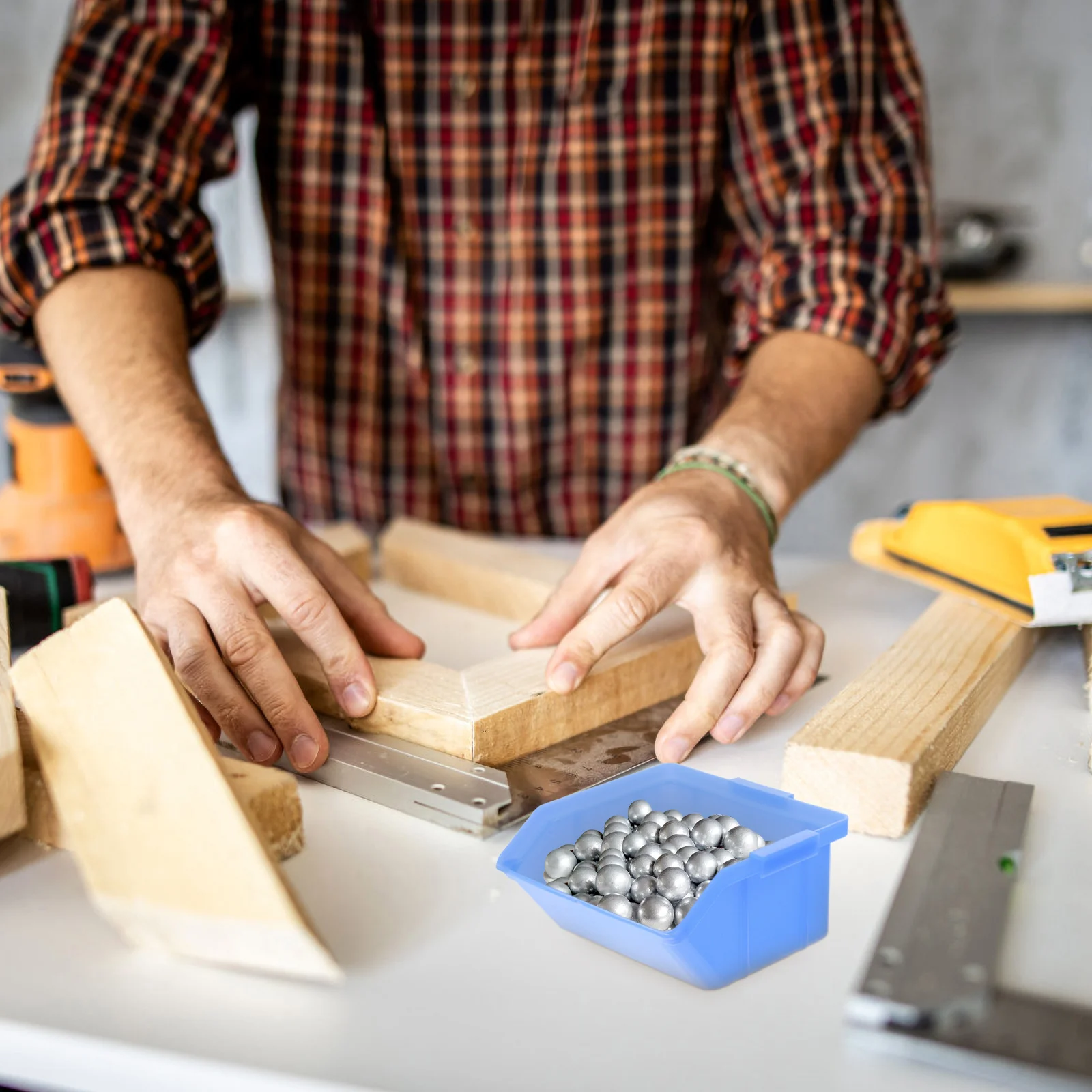 Contenitori impilabili in plastica da 6 pezzi Contenitori portaoggetti per snack Contenitori portaoggetti per hardware Contenitori portaoggetti per magazzino Accessori Scatola di immagazzinaggio