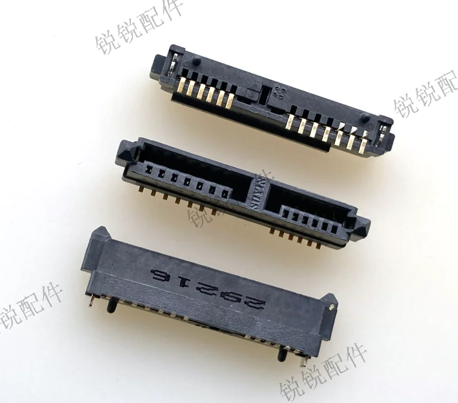  For  Taiwan-made SATA6P+7P female stand pin plug-in SATA socket hard disk data transmission port