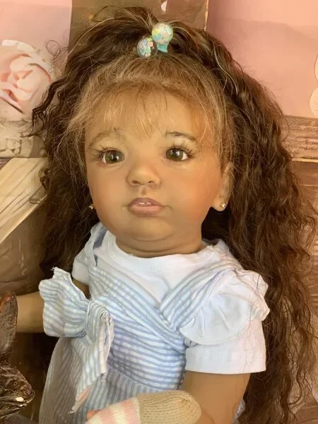 DLS 30inch Reborn Baby Doll Vito Dark Skin Huge Boy Version Already Finished Doll Standing Boy