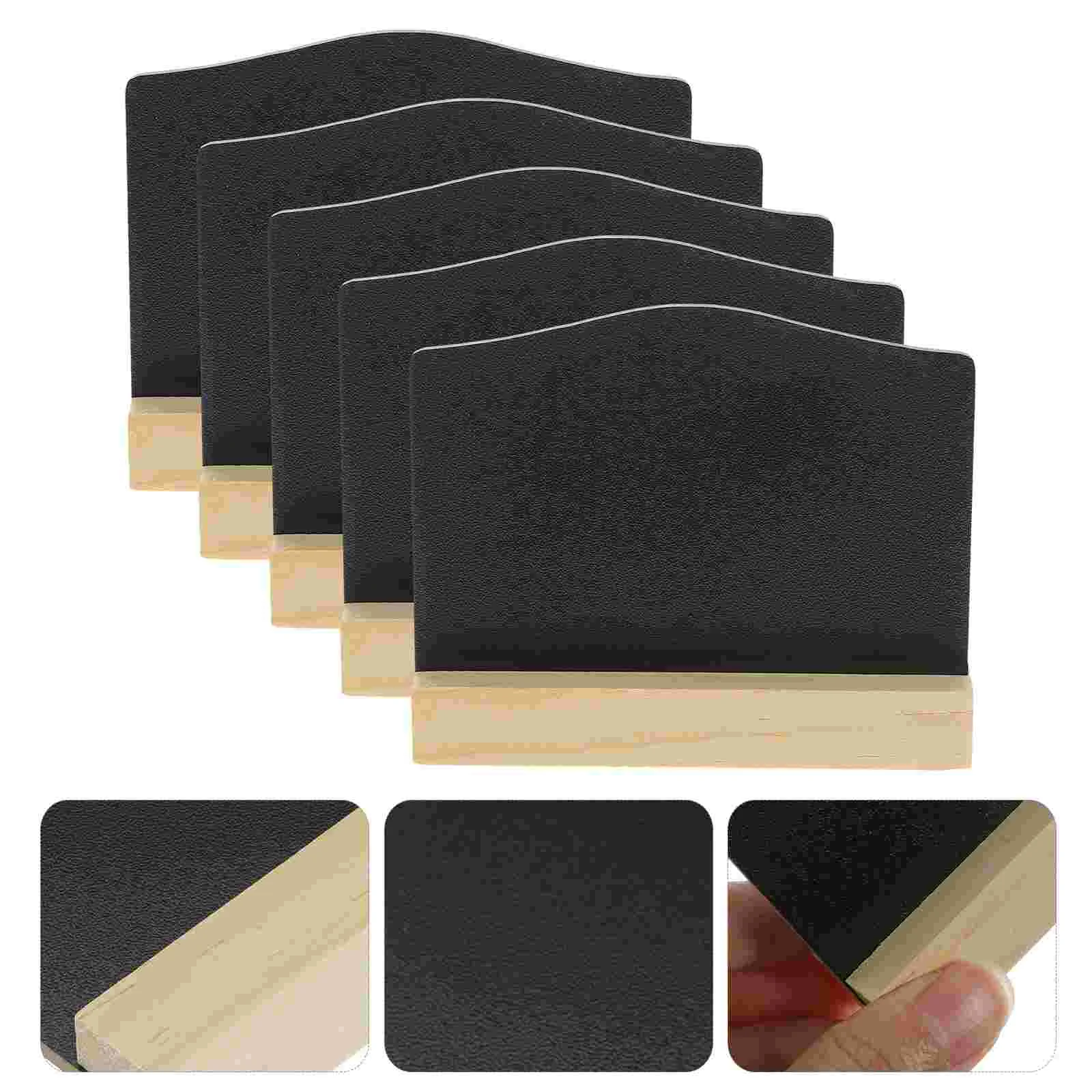 

5 Pcs Small Blackboard Rectangle Chalkboards Mini Wood Desk Decor Sign Message Wedding Signs Wooden Double-sided