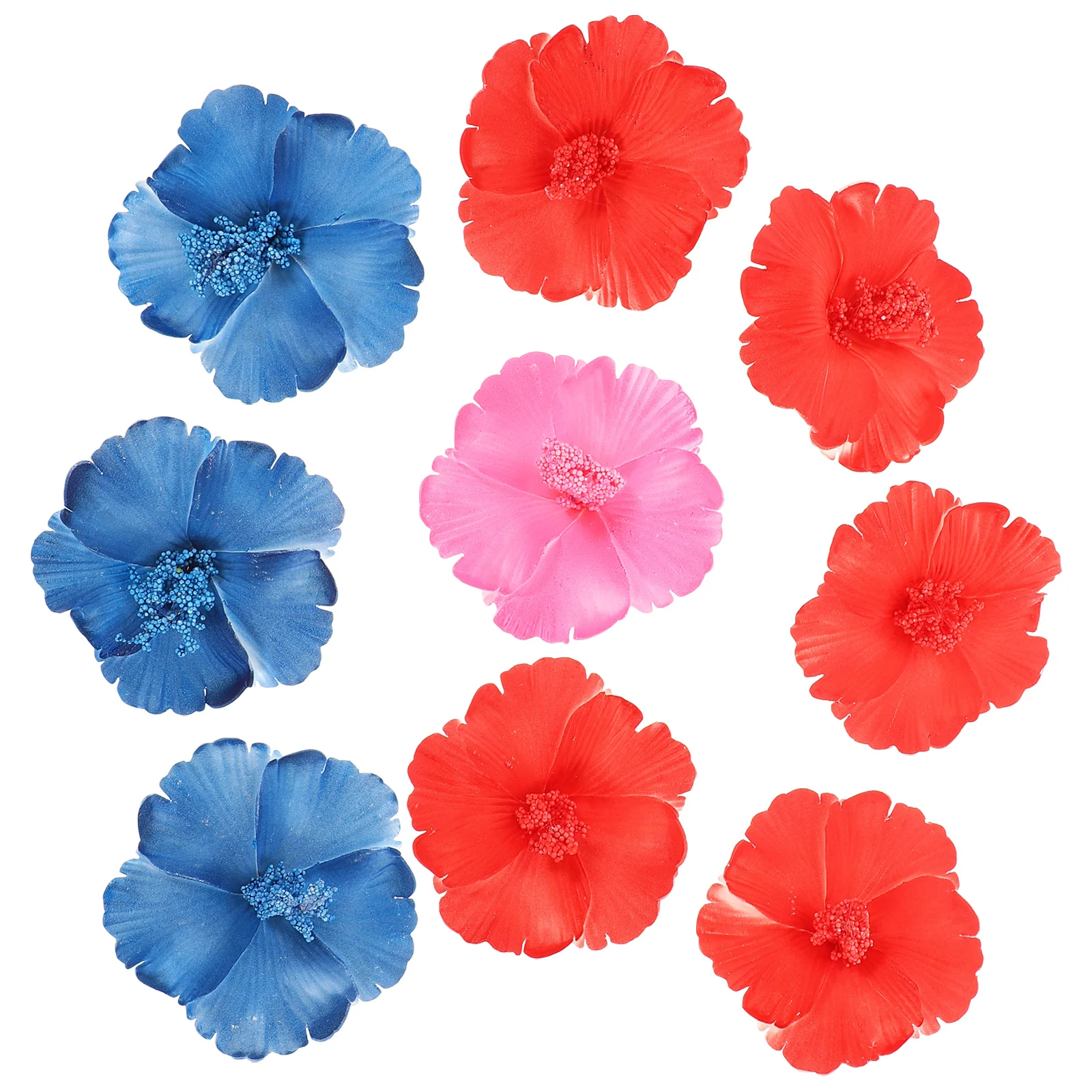 9 Pcs Flower Clips Beach Party Decor Luau Accessory Plumeria Clip Flower Hair Clips Elegant Seaside Hair Toppers