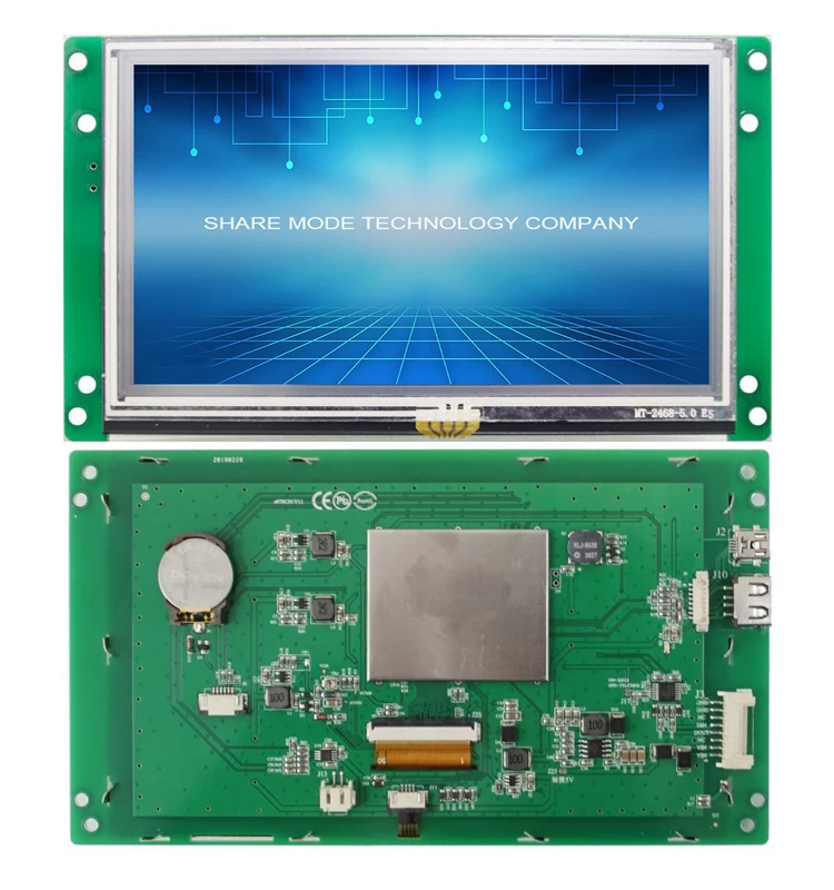 7 بوصة HMI يتم التحكم فيها بواسطة MCU مع برنامج رمز C وبرامج لصنع UI
