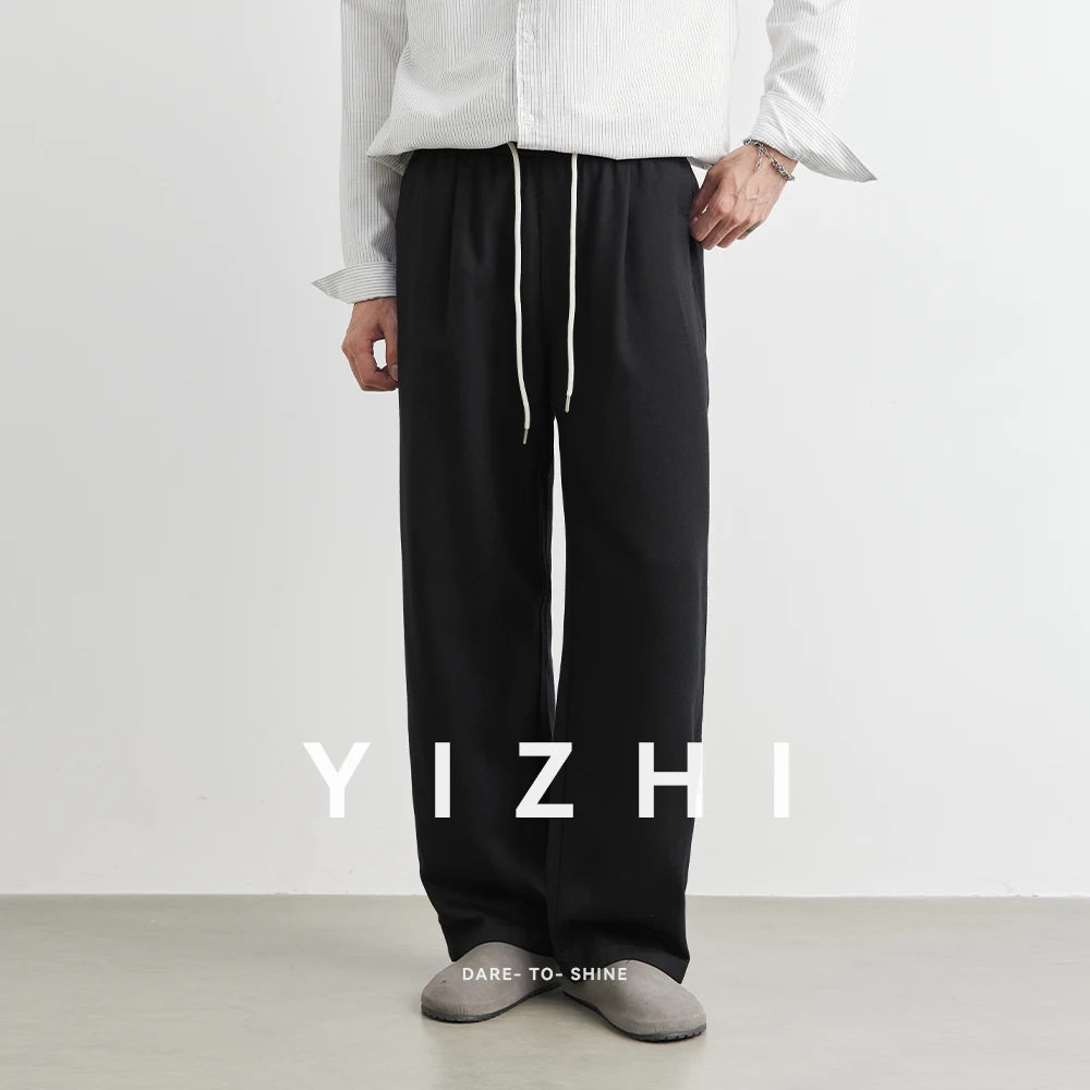 Men's Lyocell Tencel Straight Pants 2025 Summer New Loose Sportswear Pants Fashion Solid Color Casual Men's Pants