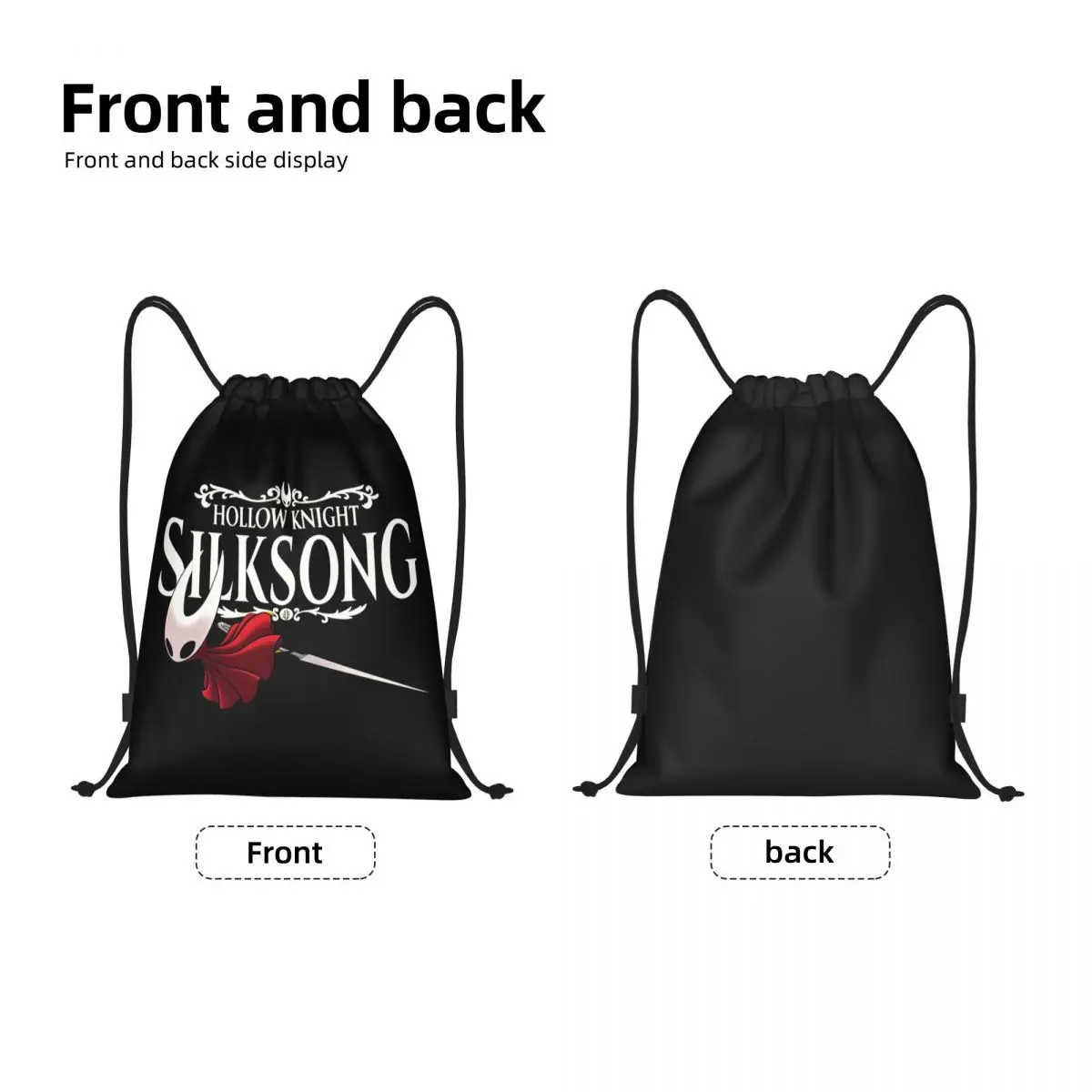 Hollow Knight Silksong Hornet Rucksack mit Kordelzug, für Fitnessstudio, Sport, String-Taschen für Yoga
