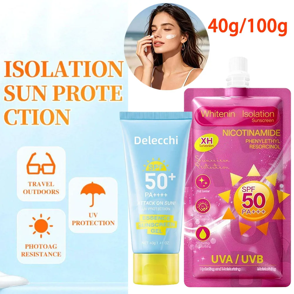 Sunscreen SPF50+ UV Radiation Protection Lsolation Moisturizing Brighten Face Body Arm Thighs Sunblock Skin Care Sunscreen Cream