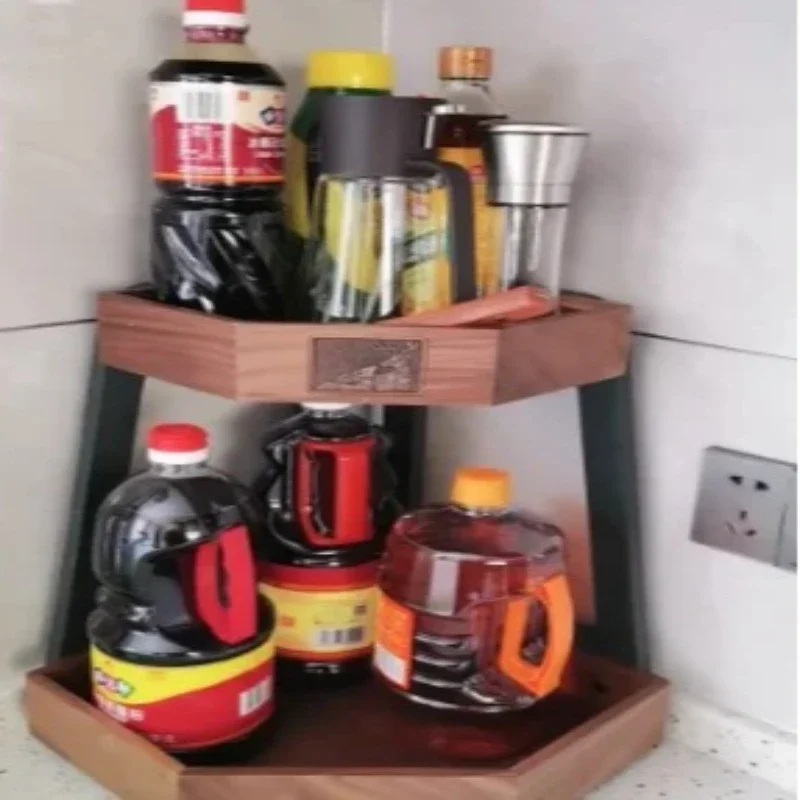 ‌Solid Wood Multi-Tier Kitchen Organizer: Bamboo Board Holder, Knife Block, Anti-Mold Utensil & Lid Storage Cabinet