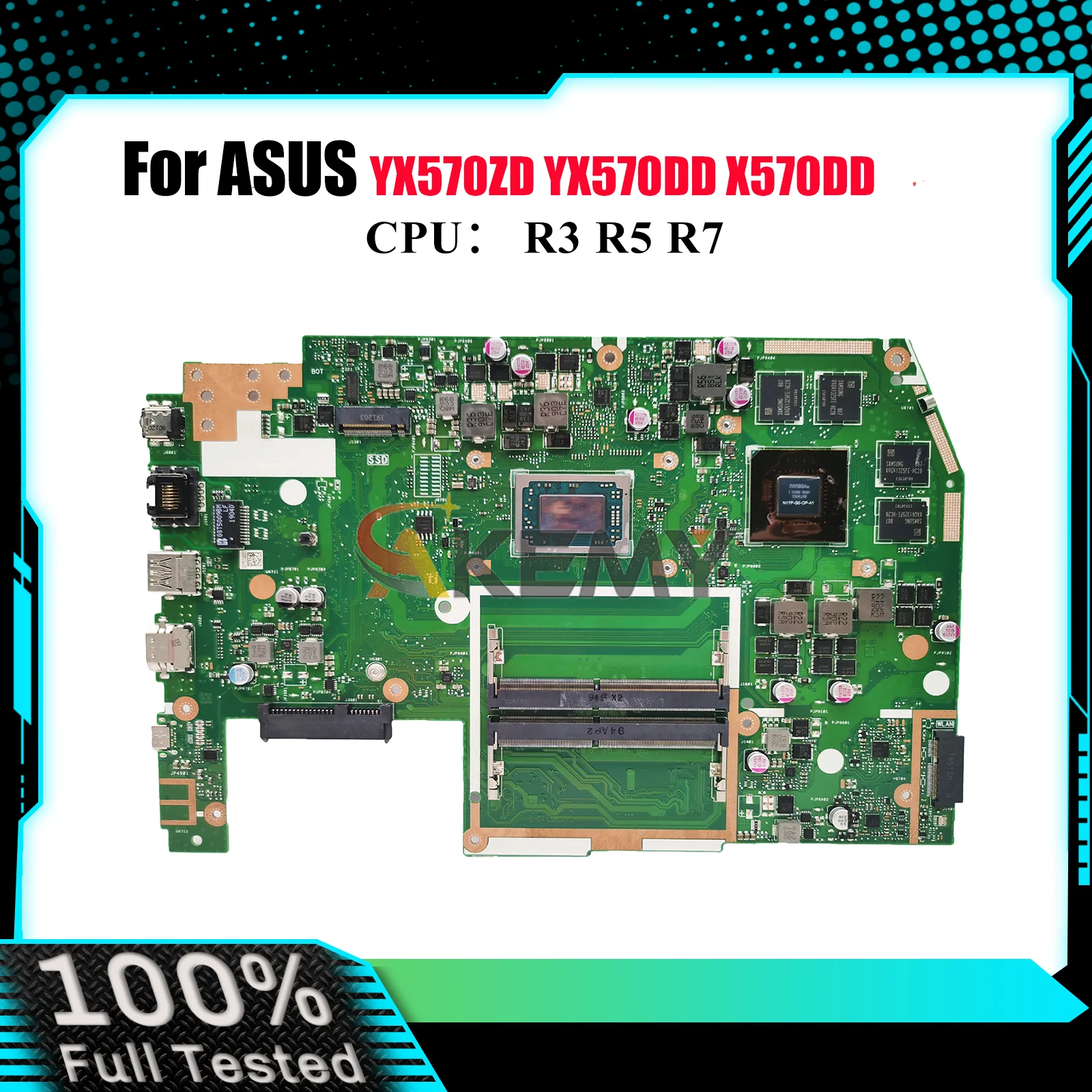 

X570DD Laptop Motherboard For ASUS VivoBook YX570ZD X570D YX570DD X570DD Notebook Mainboard With R3 R5 R7 CPU 100% tests OK stk