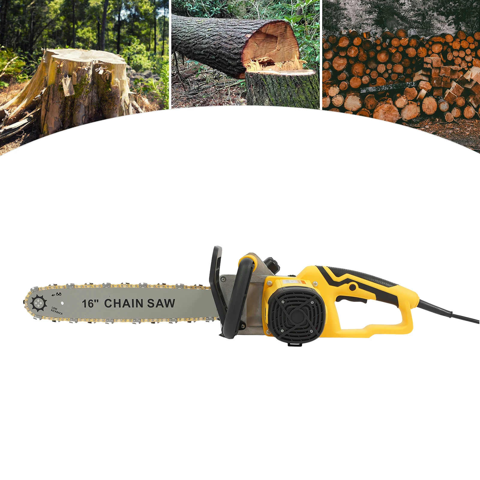 16 Inch Brushless Electric Saw 2000W Cordless Battery Power Chainsaw Wood Cutter Woodwork Garden Tools