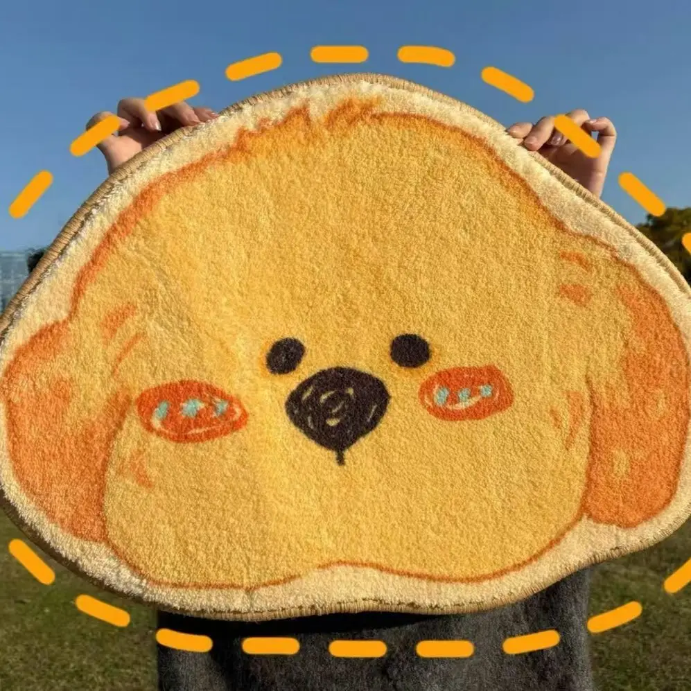 Cute Cartoon Dog Shaped Rug, Soft Fluffy Animal Floor Mat, Non-Slip Doormat for Bedroom Living Room Bathroom Kids Room Decor