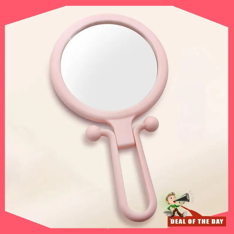 24-часовая доставка 10-кратная ручная лупа, двустороннее складное зеркало для макияжа, портативное ручное зеркало с регулируемой ручкой (контакт)