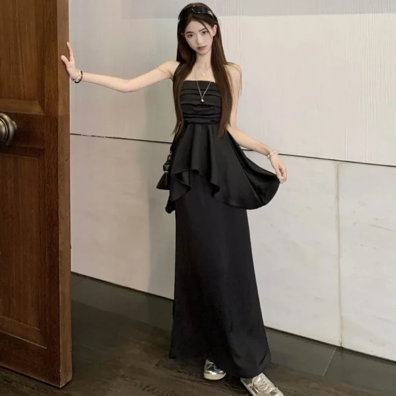 

Ruffle Woman Outfit Vacation 2025 New in The Same Top and Bottom Function Matching Korea Vintage 2 Pieces Skirt Sets for Women